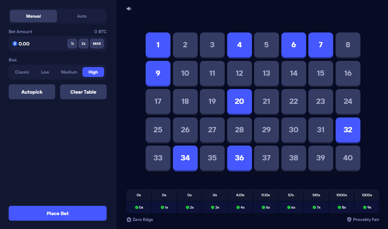 Duel Keno Screenshot
